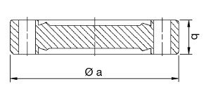 Doppelseitiger Blindflansch DN40CF, 6 Bolzenlöcher