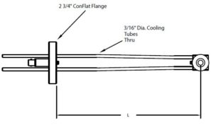 Traversée DN40CF avec capteur à quartz unique comprenant un câble sous vide