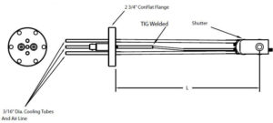 DN40CF-Durchführung mit Doppelquarzkristallsensor inklusive Vakuumkabel