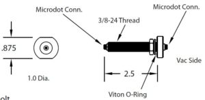 3/8" bodemplaatdoorvoer met Microdot naar Microdot connector