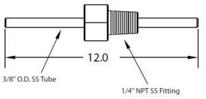 1/4" NPT-fitting met buis 3/8" buitendiameter