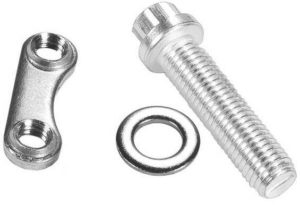 Verzilverde plaatmoeren met 12-punts bouten 5/16-24x2.00", DN63CF