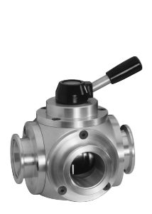 Handbediende 3-wegklep Aluminium, DN40KF