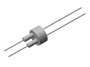 2-polige Molybdän-Leiterdurchführung 5000Volt / 13 Ampere. Schweißverbindung