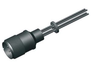2-polige Durchführung mit luftseitigem Anschluss und Molybdänleiter, 700 V / 28 Amp, DN40CF-Flansch