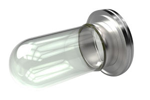 1-13/16" glas ID tot DN63ISO flens, 10" totale lengte