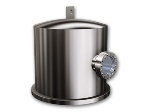 RVS stolp met enkele kijkopening, hijsoog en verwarming. diameter 18" hoogte 30"