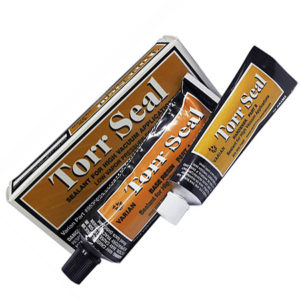 Torr Seal Harzdichtmittel mit niedrigem Dampfdruck. Betriebstemperatur -45/120 °C.
