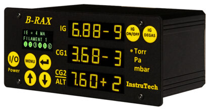 Vacuum controller to 10 e-9 mBar for IGM400 hot cathode or CCM500 cold cathode gauge and 2 Convection gauges