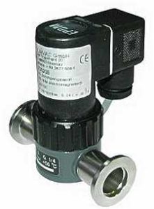 Elektromagnetisch betätigtes Durchgangsventil, Viton-abgedichtet, DN40KF-Flansch, 24 VDC