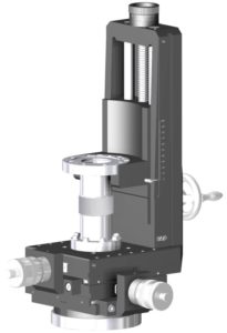 Manipulateur Z de 1000 25 mm à commande manuelle avec translation X et Y de +/- 150 mm. Montage DN63CF et bride mobile DNXNUMXCF
