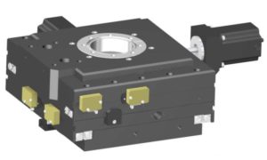 XY-Tisch, 2-Phasen-Schrittmotorbetrieb, 25 mm Verfahrweg, DN100CF-Basisflansch, DN63CF-Verfahrflansch