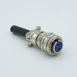 2-pins MS ronde connector aan luchtzijde, 700 volt, 28 ampère per pin, geschikt voor 0.092" of 0.094" dia. pinnen