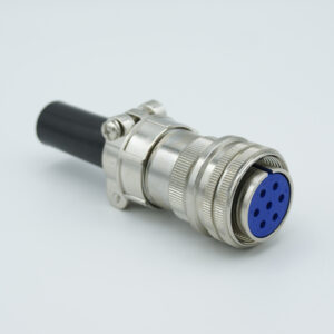7-pins MS ronde connector aan luchtzijde, 700 volt, 23 ampère per pin, geschikt voor 0.092" of 0.094" dia. pinnen
