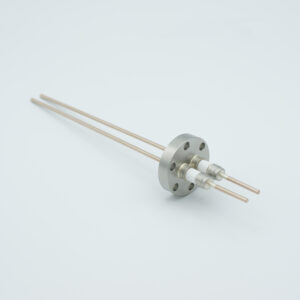 2-polige Nickel-Leiterdurchführung 5000 Volt / 15 Ampere. DN19CF-Flansch