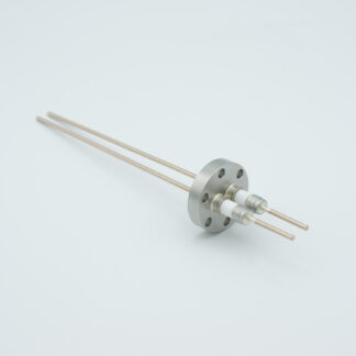 2-polige Nickel-Leiterdurchführung 5000 Volt / 15 Ampere. DN19CF-Flansch