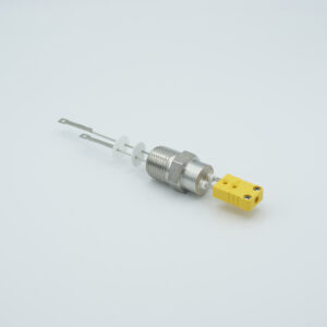 1 paire de traversées de thermocouple de type R ou S avec connecteurs des deux côtés inclus, bride NPT 1/2"