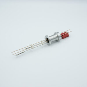 1 Paar Thermoelement Typ C und 1 Paar Kupferdurchführung 1000 V, inklusive TC-Anschlüssen, DN16KF-Flansch