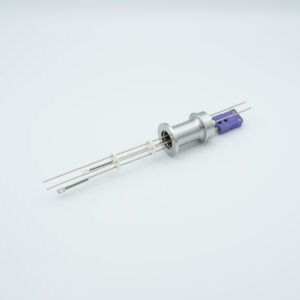 1 Paar Thermoelement Typ E und 1 Paar Kupferdurchführung 1000 V, inklusive TC-Anschlüssen, DN16KF-Flansch
