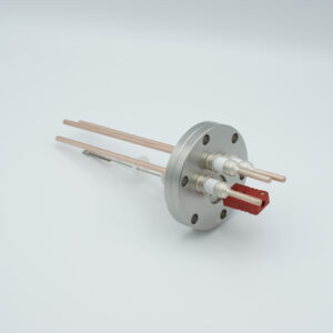 1 paire de thermocouples type C et 3 broches d'alimentation en cuivre traversante 5000 V, avec connecteurs TC inclus, bride DN40CF