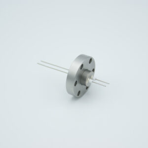 2-polige Edelstahl-Leiterdurchführung 500V / 1 Amp. DN19CF-Flansch