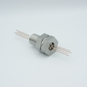 4-polige Nickel-Leiterdurchführung 1000 Volt / 5 Amp. Grundplattenbefestigung