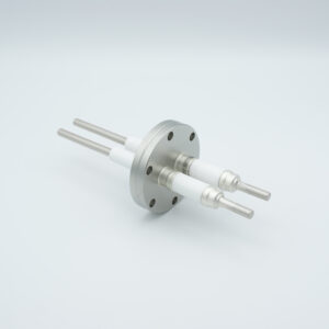 Traversée haute tension 2 broche 12000 7 V / 40 A. Conducteur en acier inoxydable, bride DNXNUMXCF