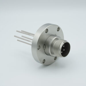 5-polige Durchführung mit luftseitigem Anschluss 700 Volt / 23 Amp. DN40CF-Flansch, Nickelleiter