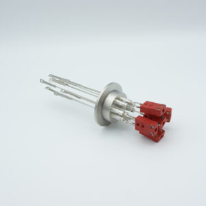 5 paire de traversée de thermocouple de type C avec connecteurs des deux côtés inclus, bride DN40KF
