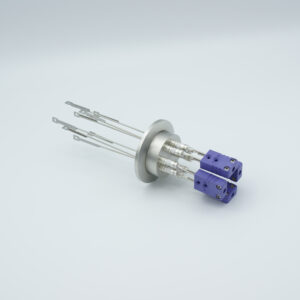 4 paire de traversées de thermocouple de type E avec connecteurs des deux côtés inclus, bride DN40KF