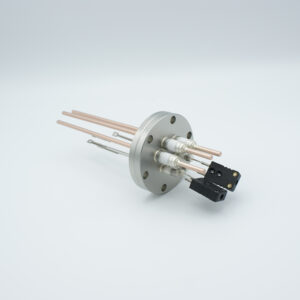 2 paar thermokoppel type-E en 3 koperen stroompinnen doorvoer 5000V, inclusief TC-connectoren, DN40CF flens