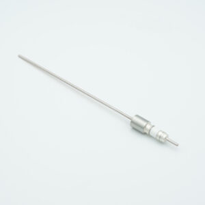 1-pins doorvoer met powerhandschoenconnector 5000Volt / 1 Amp. roestvrijstalen geleider, lasfitting