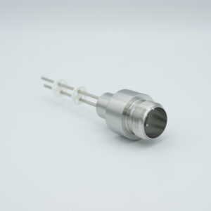 2-polige doorvoer met luchtzijde connector en molybdeen geleider, 700V / 28 Amp, lasfitting
