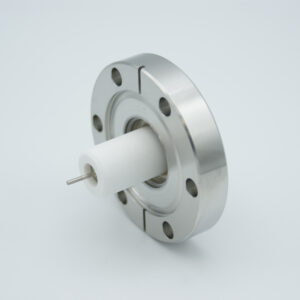 1-pins hoogspanningsdoorvoer 40000V / 7 Amp. Koperen geleider DN40CF flens met HVL connector