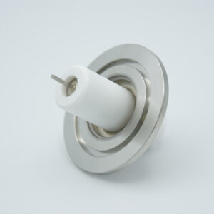 Traversée haute tension 1 broche 40000V / 7 Amp. Bride de conducteur en aluminium DN40KF avec connecteur HVL