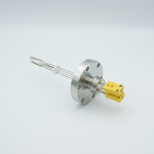 Traversée de thermocouple de type K à 2 paires avec connecteurs des deux côtés inclus, bride DN40CF