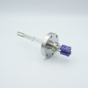 2 paire de traversées de thermocouple de type E avec connecteurs des deux côtés inclus, bride DN40CF