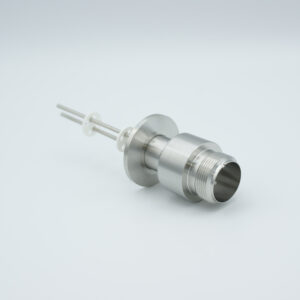 2-polige Durchführung mit luftseitigem Anschluss und Molybdänleiter, 700 V / 28 Amp, DN25KF-Flansch