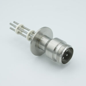 4-polige Durchführung mit luftseitigem Anschluss und Nickelleiter, 700 V/25 Amp, DN40KF-Flansch