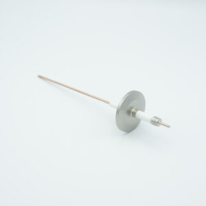 1-polige hoogspanningsdoorvoer met powerhandschoenconnector 10000V / 30 Amp. Koperen geleider, DN25KF flens