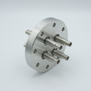 4 stuks geaarde afscherming, dubbelzijdige BNC-doorvoer 500V / 3 Amp, inclusief luchtzijde connector, DN63CF flens