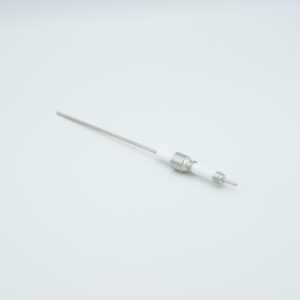 1-pins hoogspanningsdoorvoer met powerhandschoenconnector 20000V / 1 Amp. Roestvrijstalen geleider, lasfitting